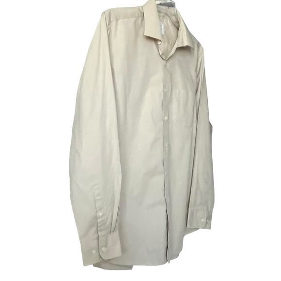 BESPOKE LONG BARREL CUFF SLV BUTTON DOWN SHIRT, MENS, L, 16-16.5 (36/37), BEIGE - Picture 3 of 11